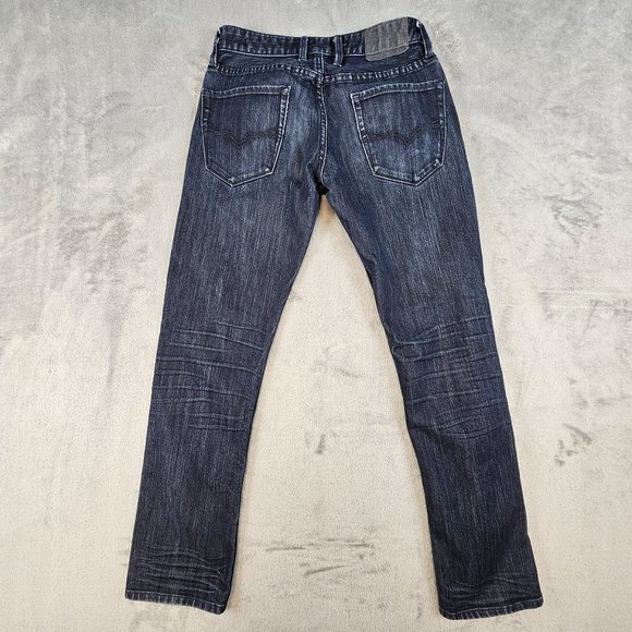 Guess Jeans Men's 28x28.5 Blue Whiskered Slim Straight Denim Casual Tag 28x30‎ - Picture 2 of 14